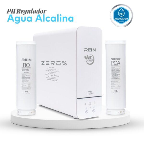 PURIFICADOR “ZERO % REIN ALCALINIZADOR” FLUJO DIRECTO 800GPD + ANTICAL Y DESINCRUSTANTE + ALCALINIZADOR REGULADOR PH